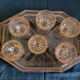 Art Deco Pink Glass Coffee Set