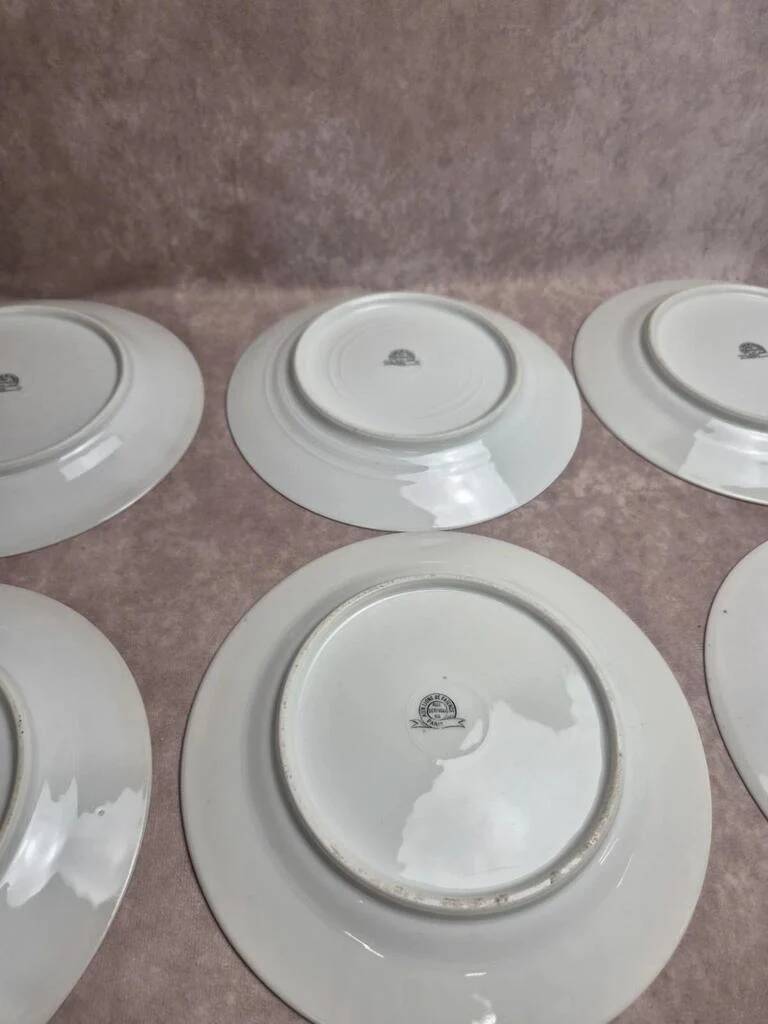 10 antique porcelain plates – Aux Lions de Faïence Paris – 19th century
