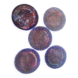 Set of 5 vintage Morvan ceramic plates