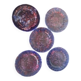 Set of 5 vintage Morvan ceramic plates