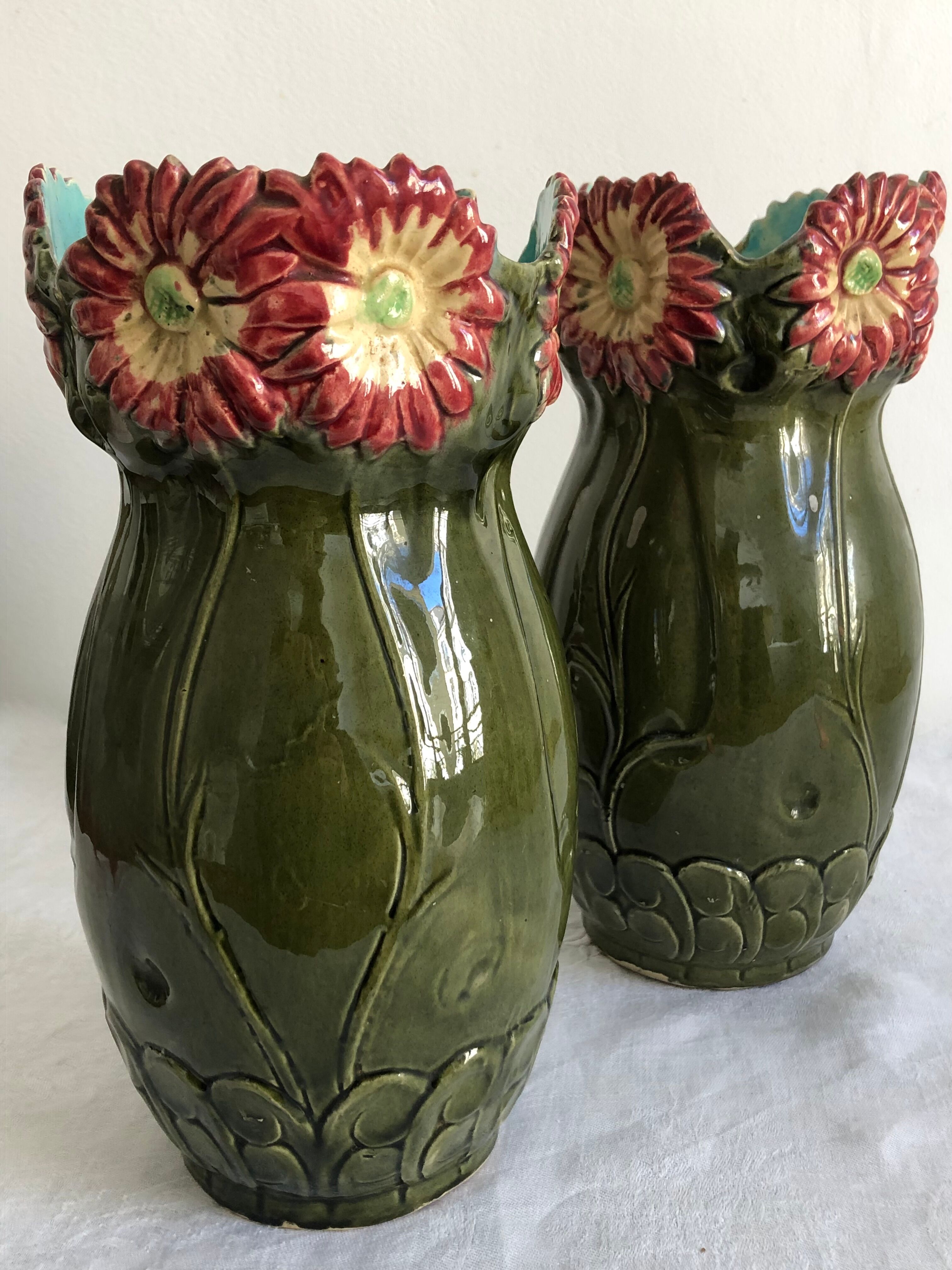 Pair of slip vases 1900