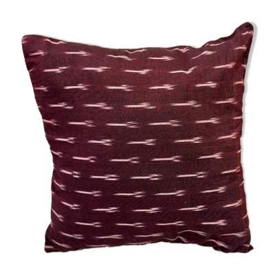Housse de coussin blockprint indien en coton bordeaux