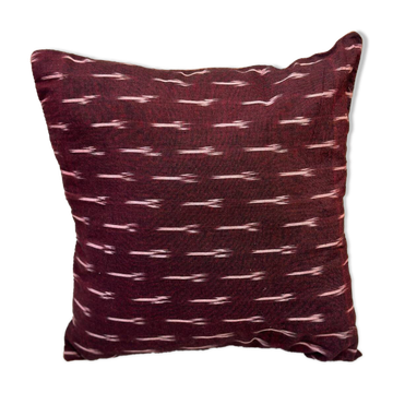 Housse de coussin blockprint indien en coton bordeaux