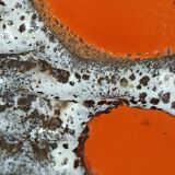 Vase Strehla 1970 Allemagne fat lava et taches oranges