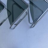 Italian modular coffee table in chrome and smoked glass