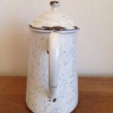 Enamelled tin teapot