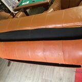 Percival lafer mp-211 sofa set with two armchairs and an ottoman in leather.