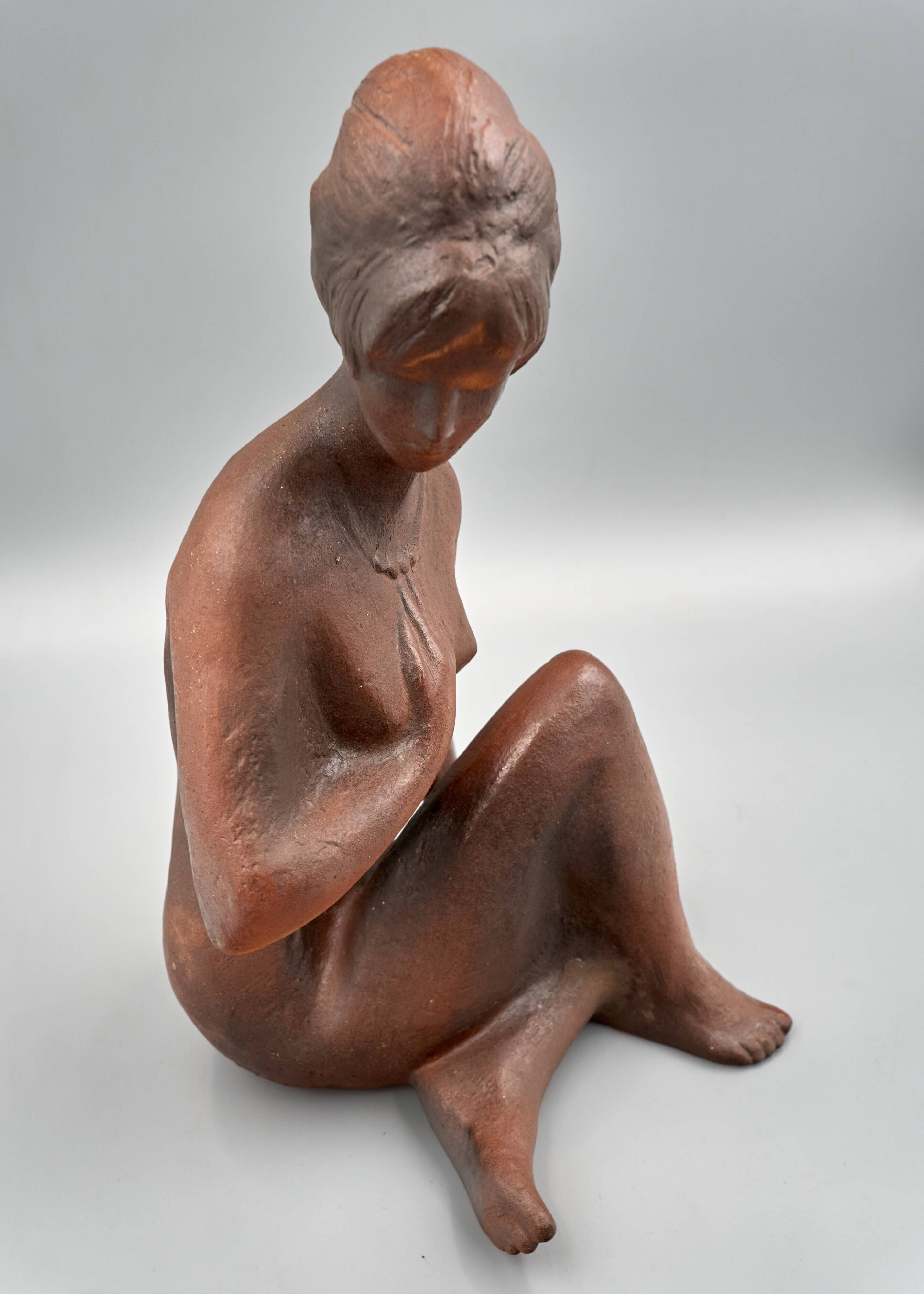 Ceramic Woman Figure, 1982, Czechoslovakia