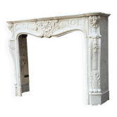 Louis XV style Carrara marble fireplace circa 1880
