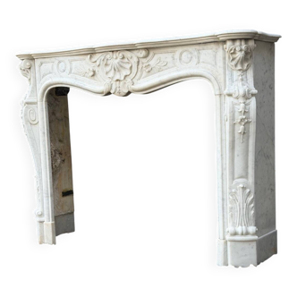 Louis XV style Carrara marble fireplace circa 1880