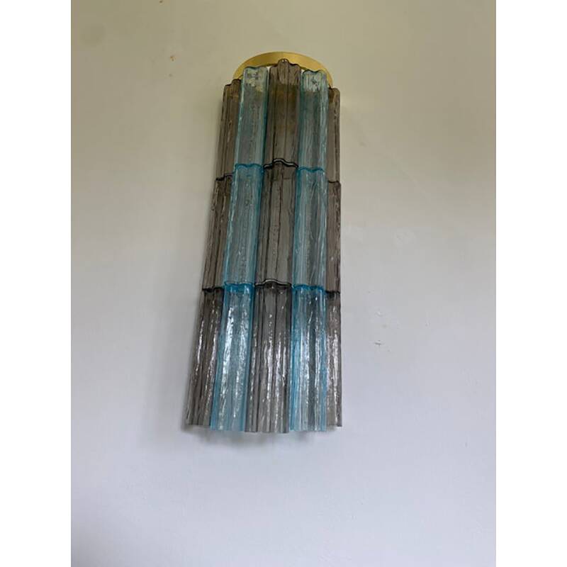 Applique contemporaine en verre de Murano bleu