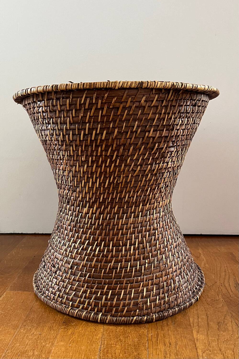 Rattan and cane side table