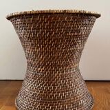Rattan and cane side table