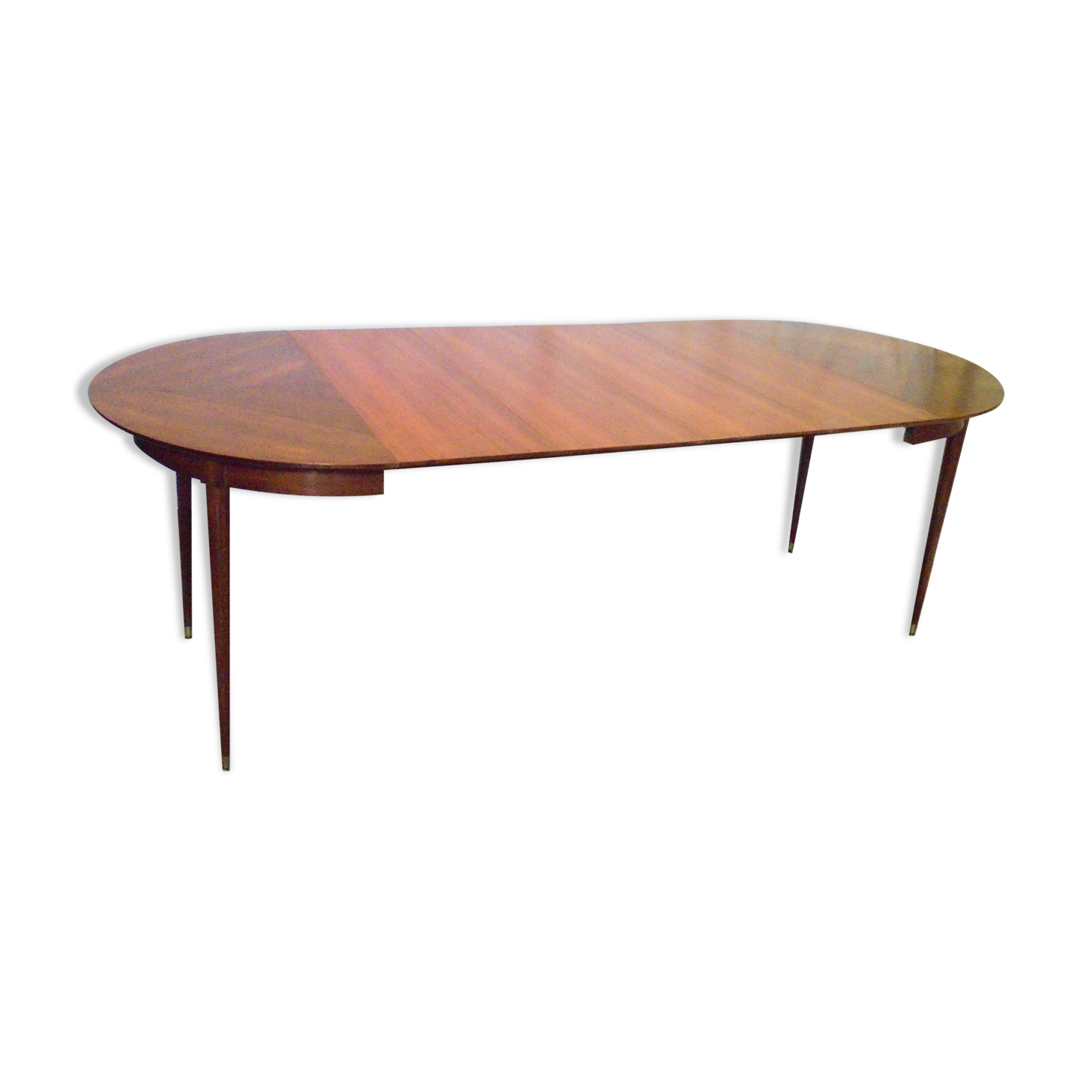 Mahogany round table with 4 extensions from the 1950s
