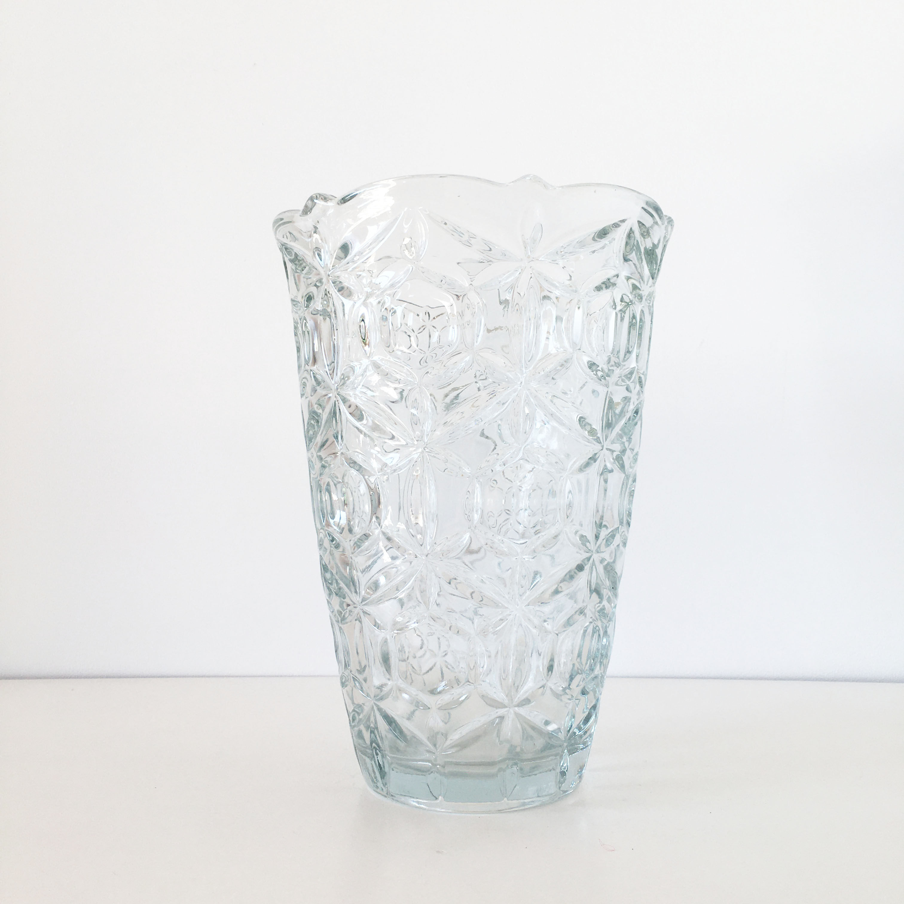 Ancient vase made of chiseled glass