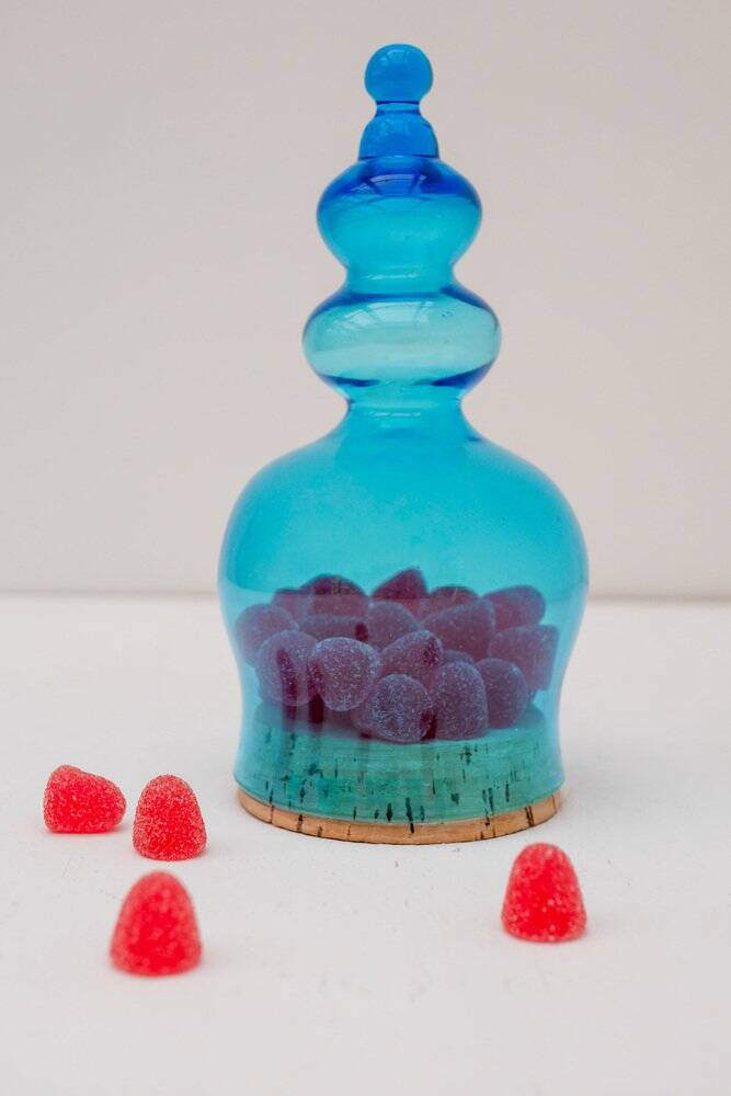 Candy box in handblown art glass by Bertil Vallien for Kosta Boda, 1970s