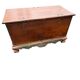 Large antique chest / bed end in solid exotic mahogany wood. 19th century