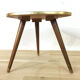 Tripod vintage leather pedestal table, 1960