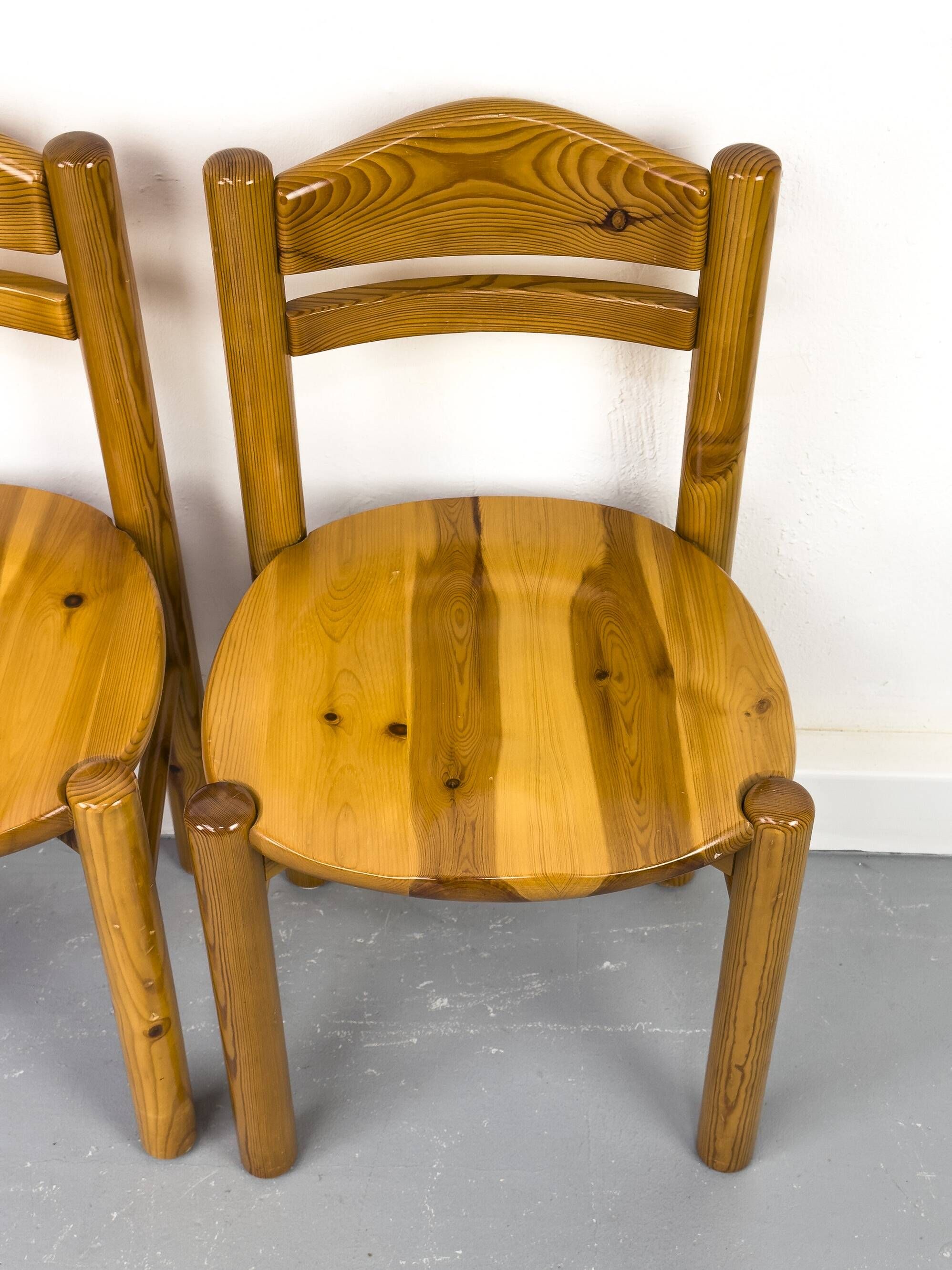 Pine dining chairs in the style of Rainer Daumiller, 1970s, set of 6.