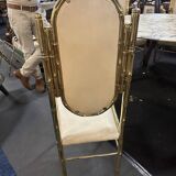 Set of 6 Bamboo chairs in brass 1980