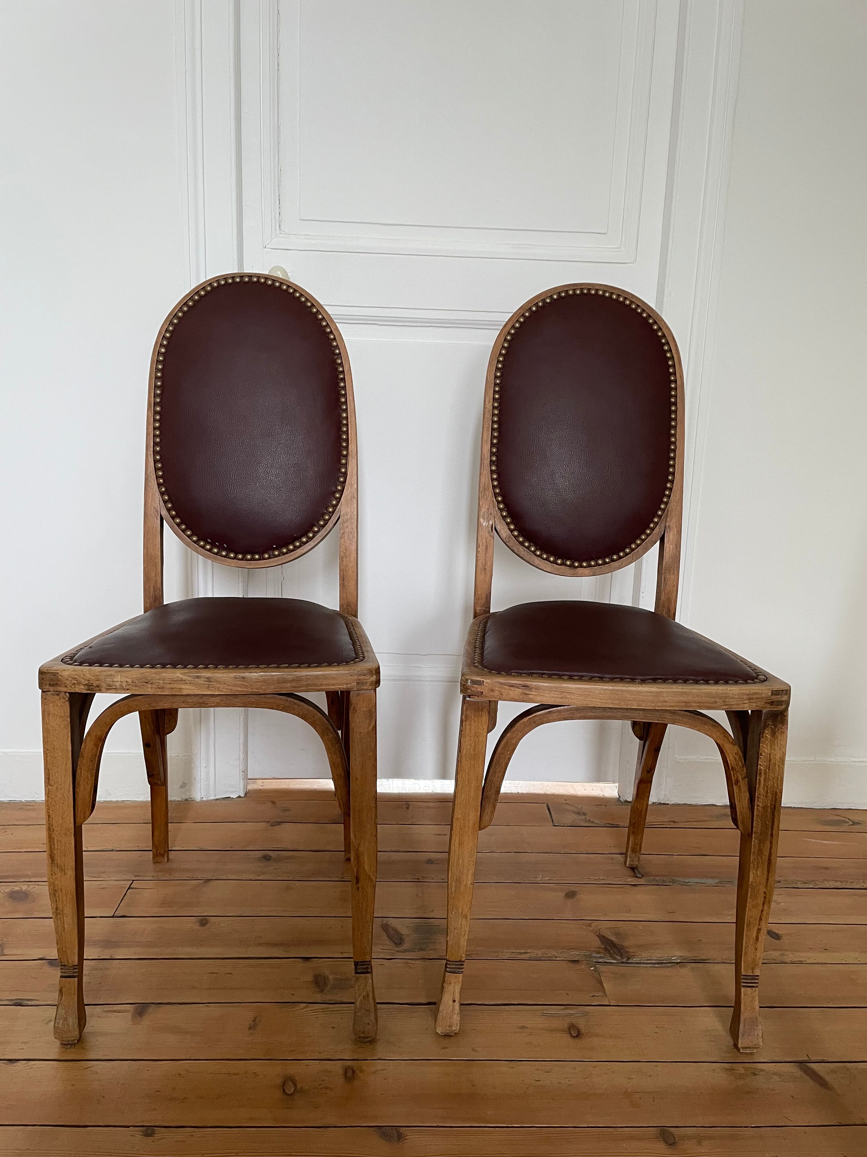 Lot de 2 chaises de bistrot Baumann anciennes