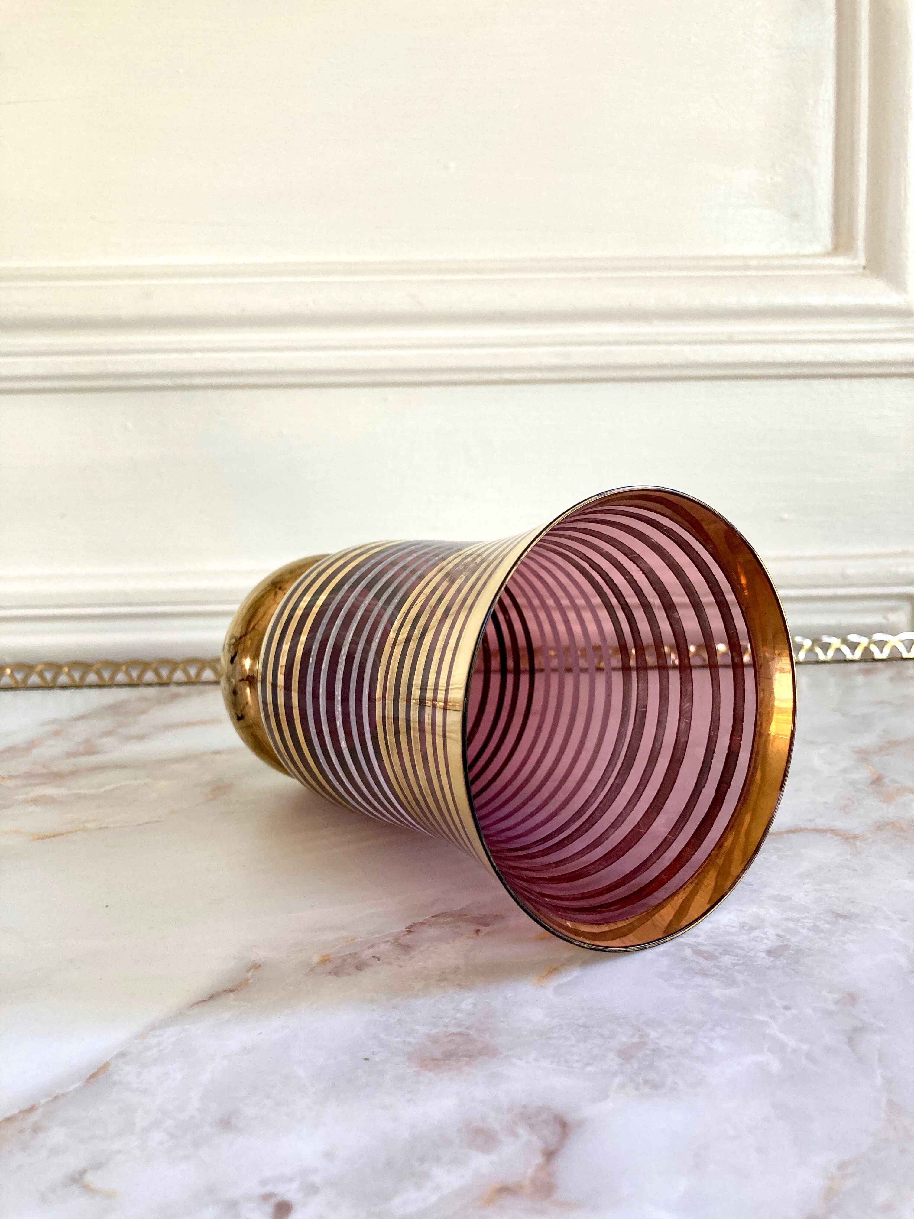 Vase Art deco decoration bayadère gold