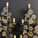 Important Pair of Church or Chapel Wall Lights in Gilded Brass and Glass, Late 19th Century, H 70 Cm