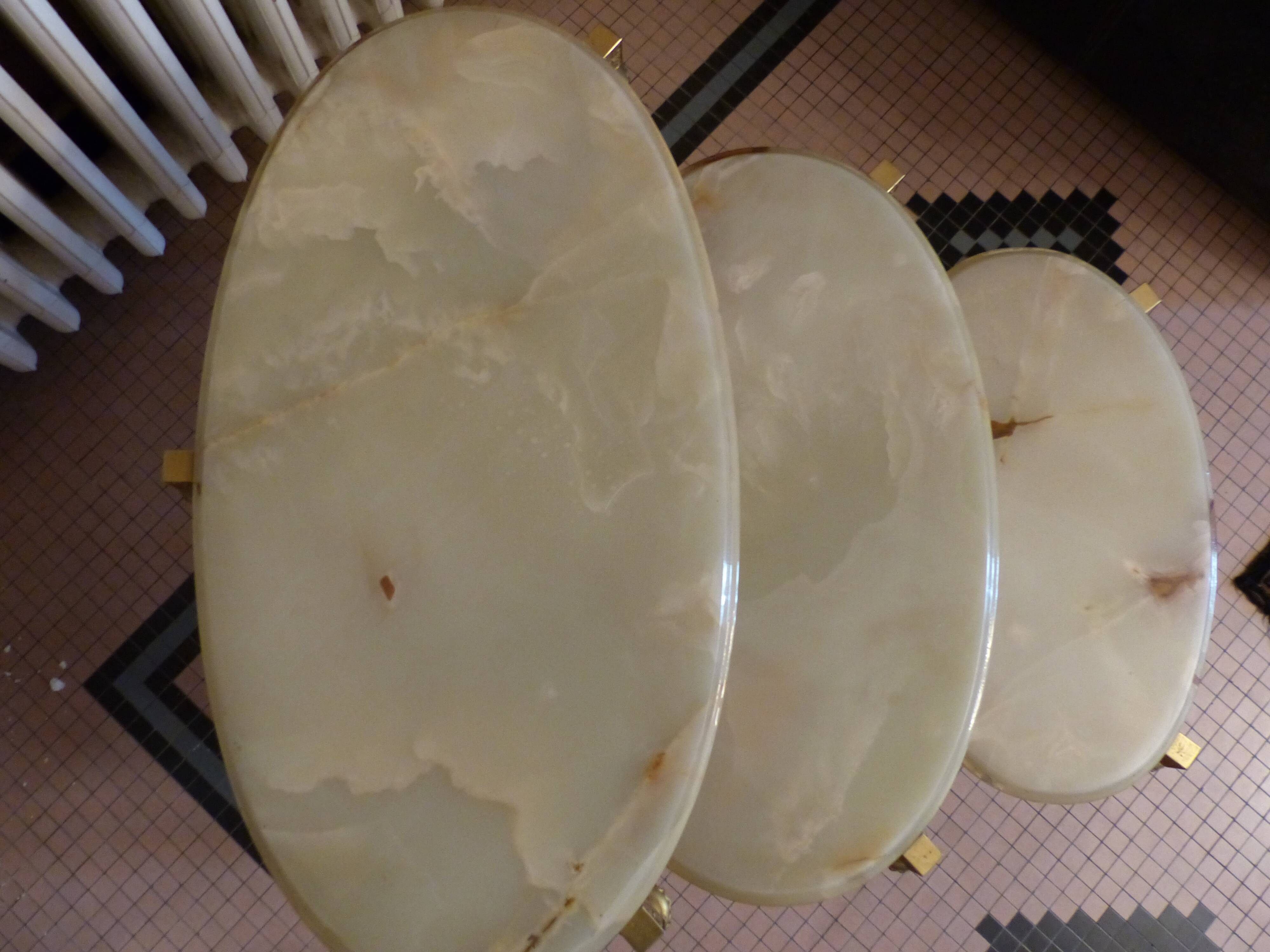 Marble and brass nesting tables