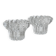 Elegant pair of faceted cut crystal candlesticks