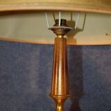 Gilt Brass and Leather Lamp from Le Tanneur, 1980's