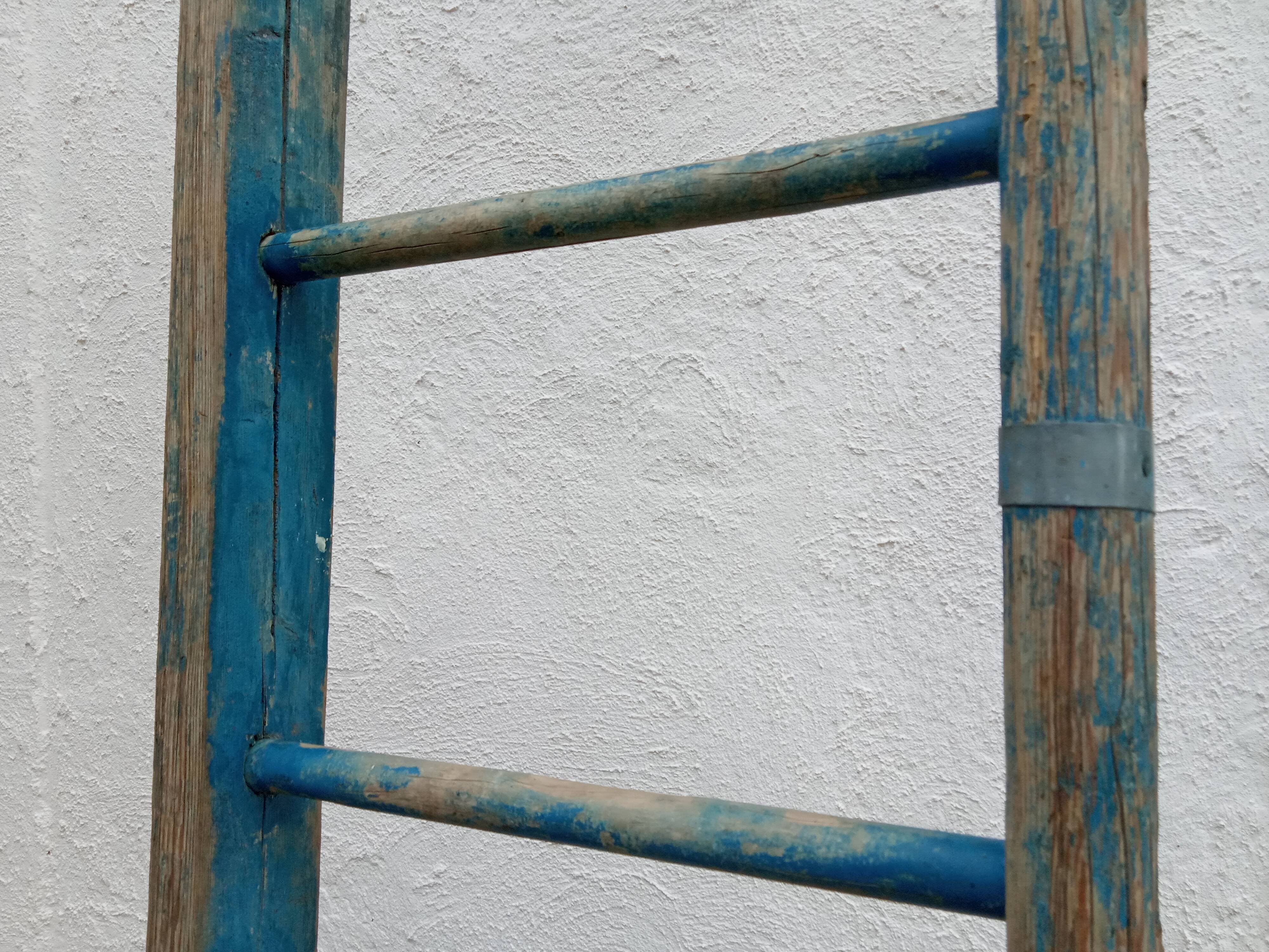 Farm ladder 3.5 m blue patina