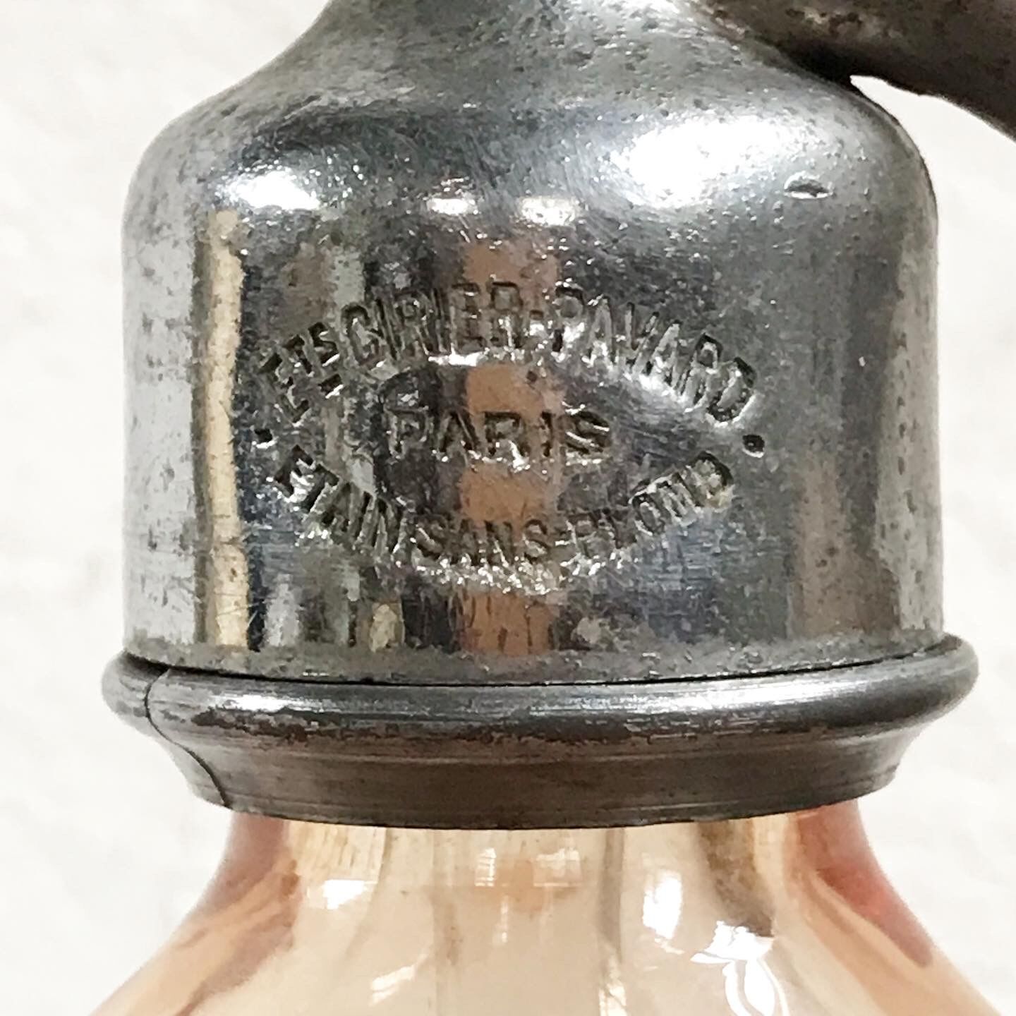 Old pink glass siphon