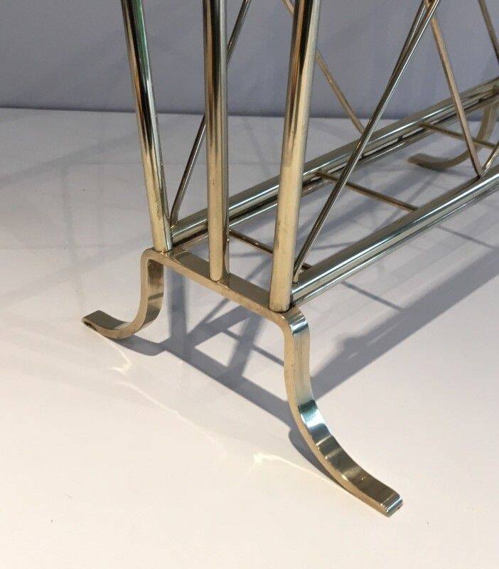 Brass magazine rack. Maison Jansen