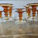 8 verres pied ambrés