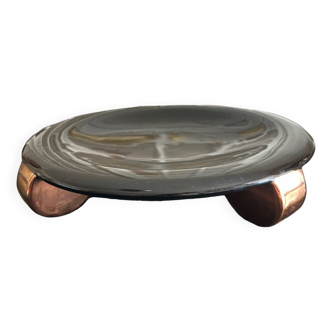 black and bronze art deco earthenware dish