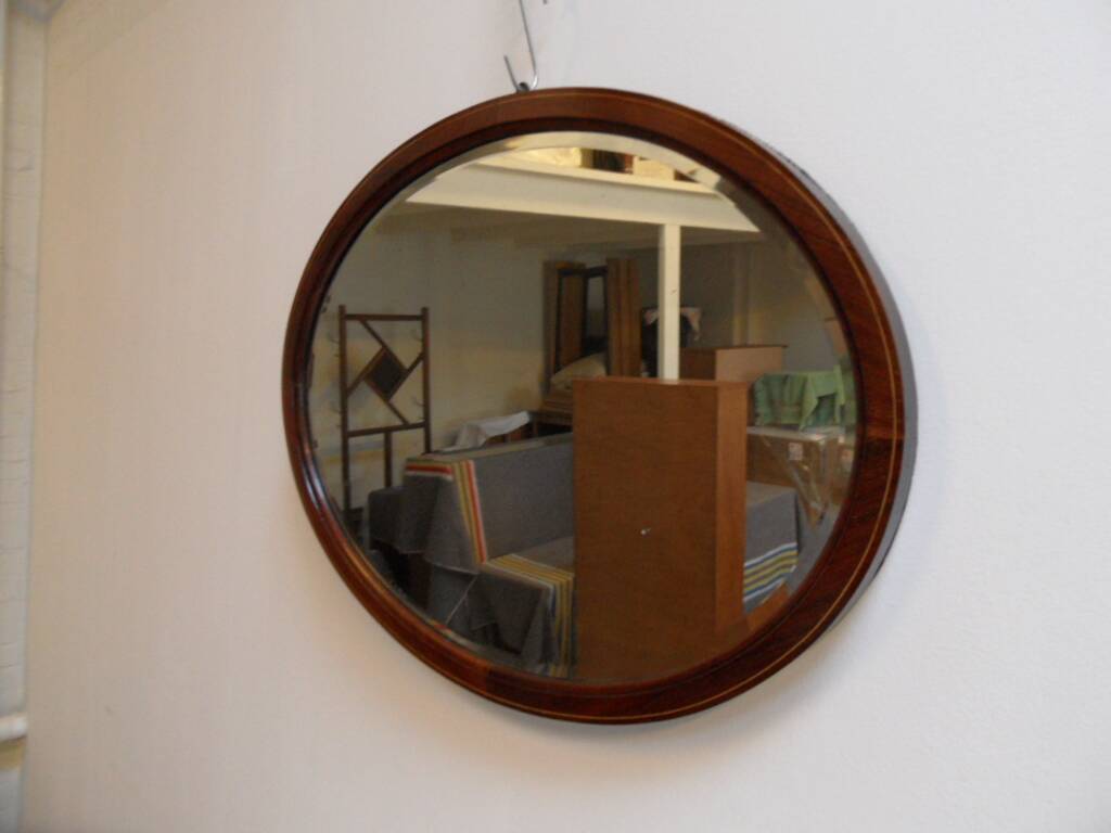 Antique mahogany oval mirror