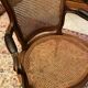Solid walnut office chair seat and backrest caned Louis XV style