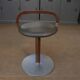 LA PALMA designer swivel stool in metal and leather – 1970s