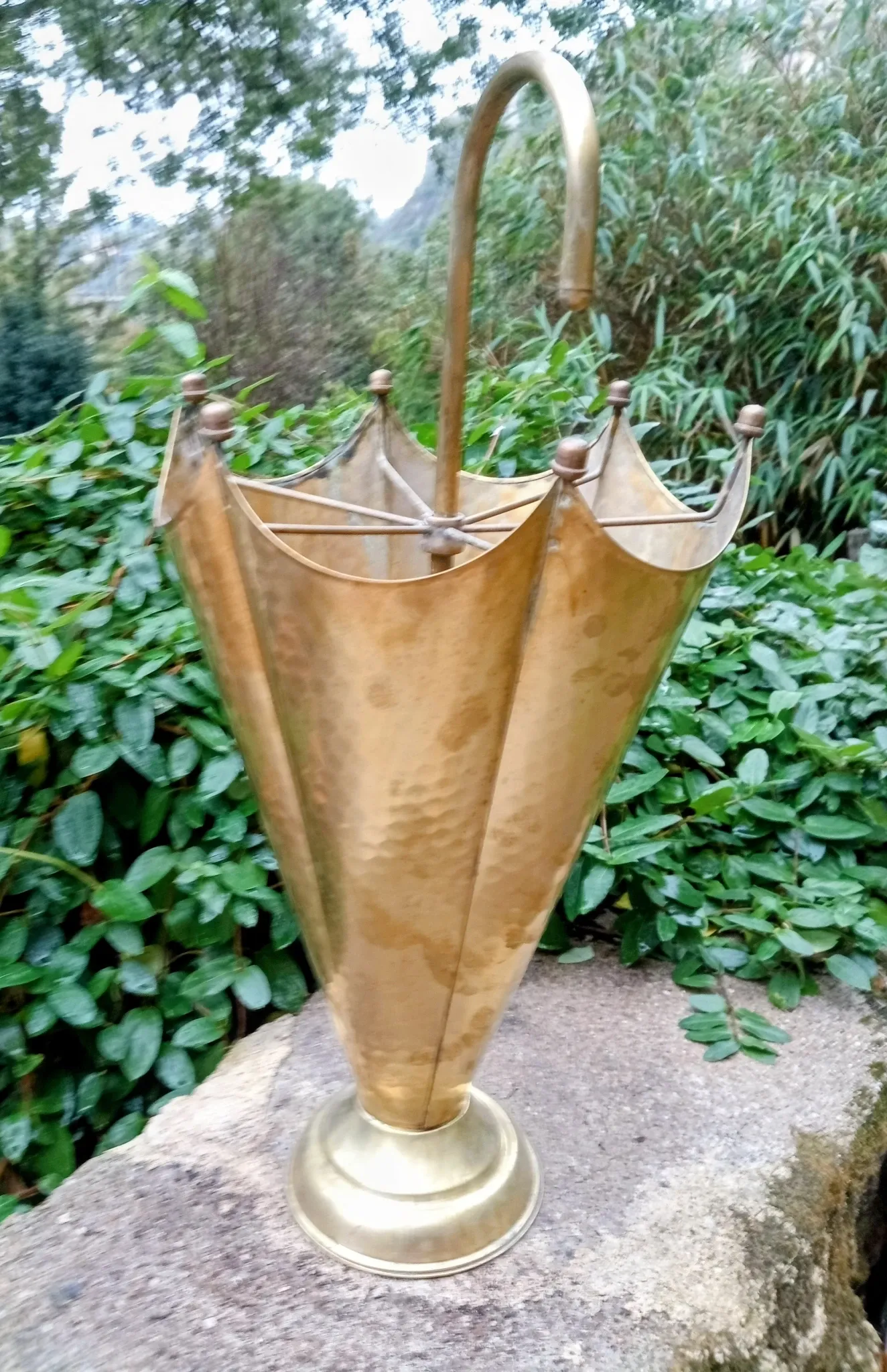 Vintage 1960s brass umbrella stand
