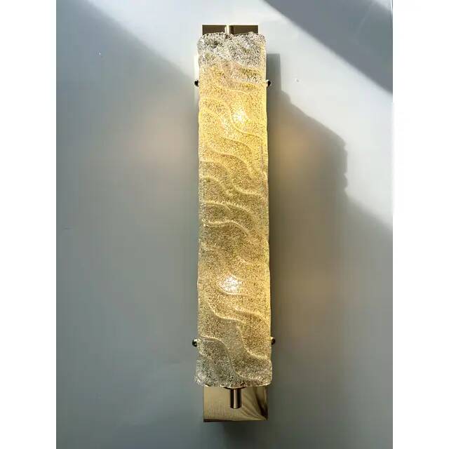 Luxury Gold 24k Wall Sconces With Green “Graniglia” Murano Glass Set of Two