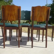 Chaises Art Déco restaurées, lot de 6