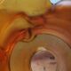 Vintage molded glass lamp globe amber flower shape hanging lamp