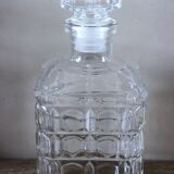 Vintage relief square glass whisky carafe