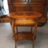 Marquetry Pedestal Table MIA Charles Topino