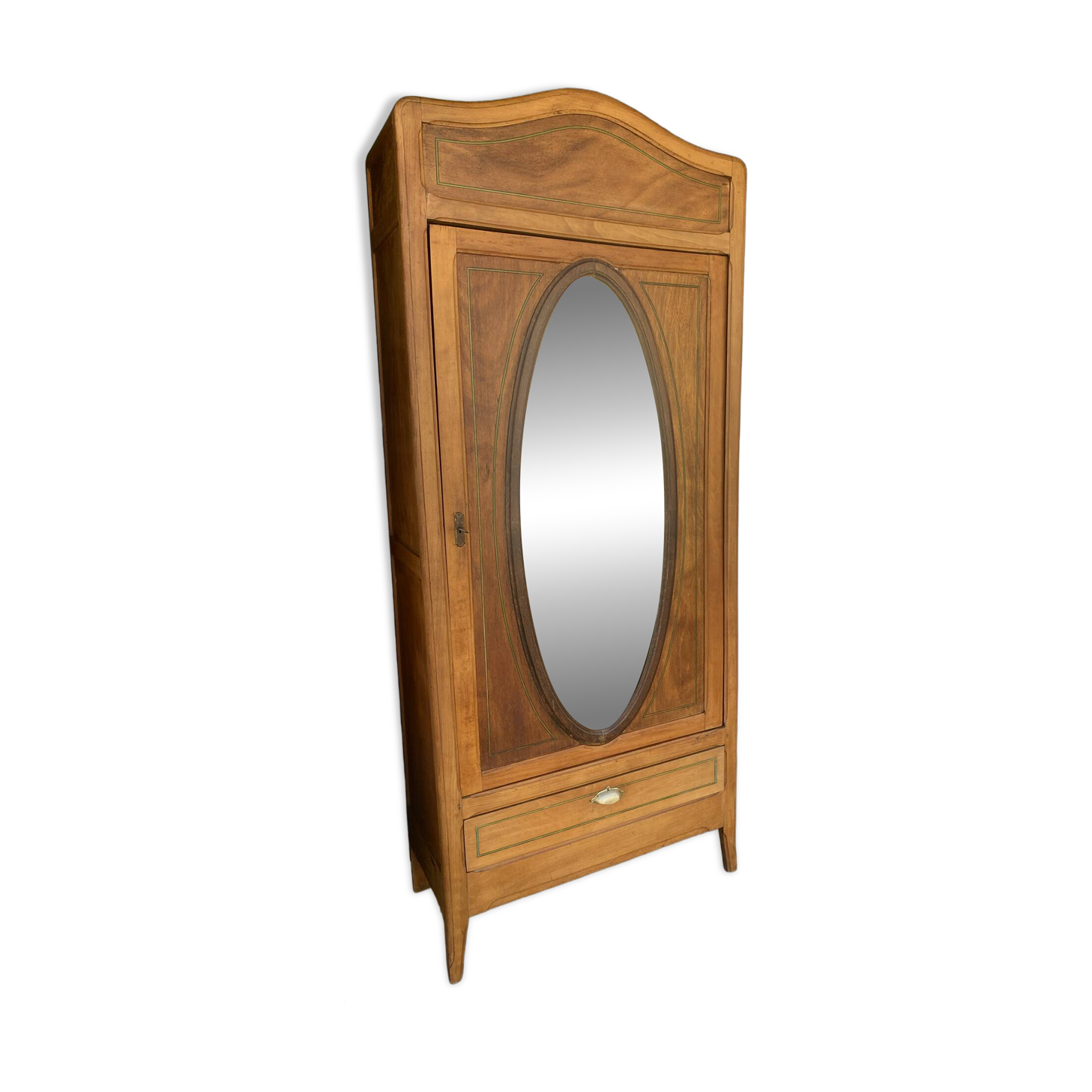 Art Deco wardrobe with oval mirror