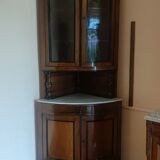 Large corner buffet in solid walnut Louis Philippe era around 1840