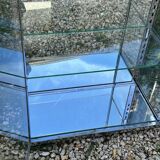Art Deco period glass and chrome display case