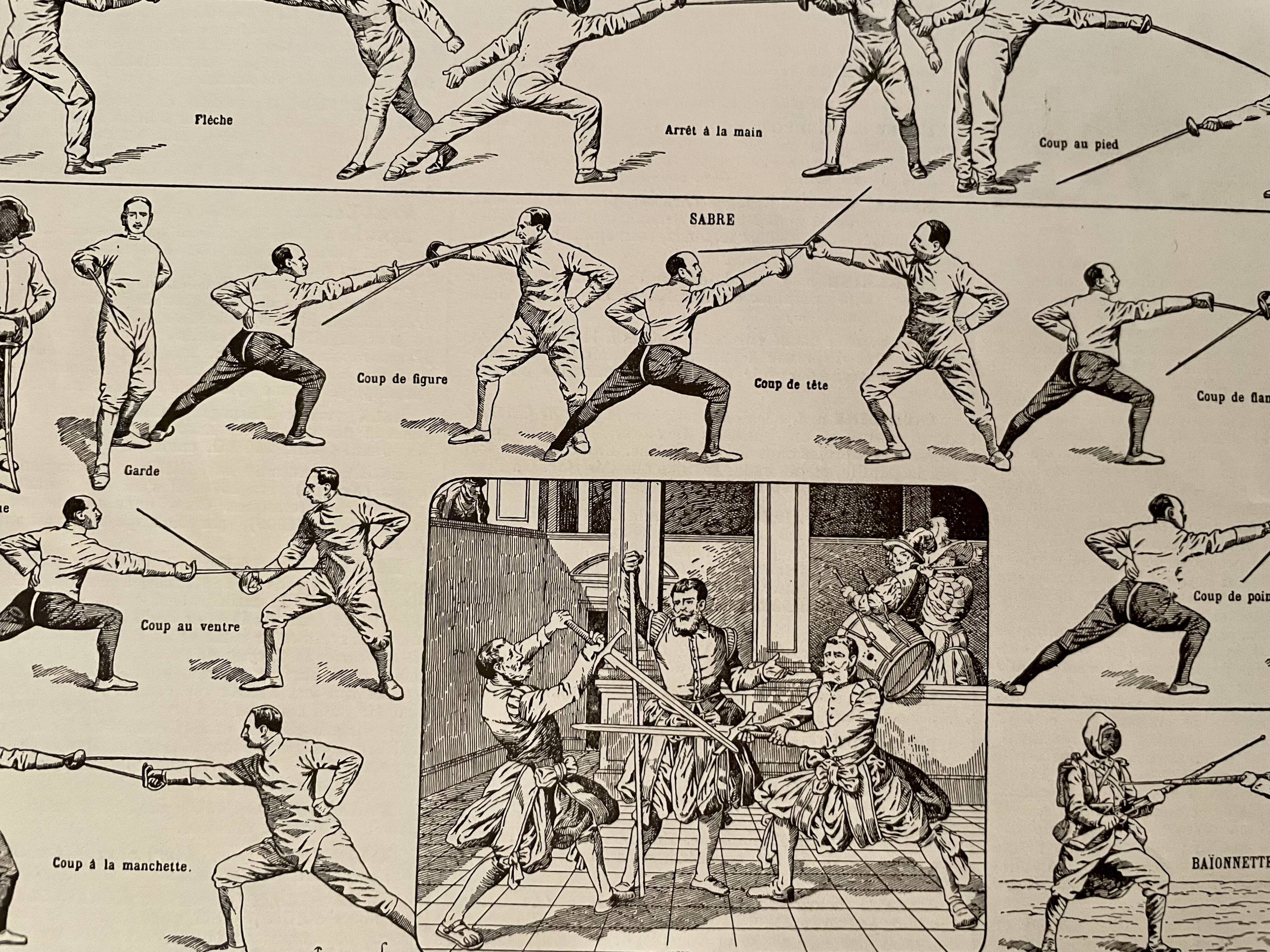 Fencing lithograph, 1930