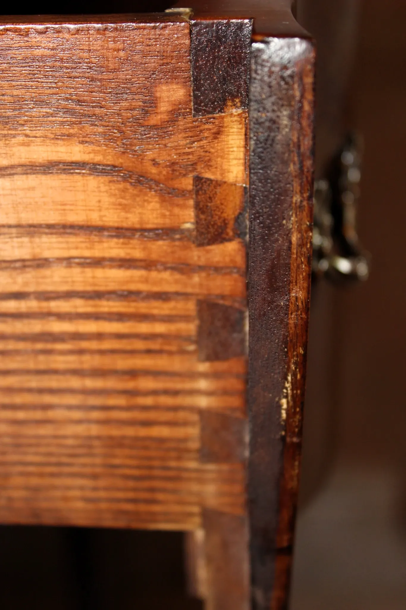Louis XV style bedside table in marquetry rosewood