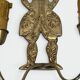 Paire d'Appliques Néoclassiques en Laiton à Décor de Personnages, Homme et